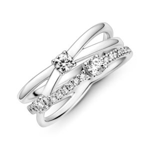 Pandora Jewels Sparkling Triple Band - Ring - Size 52 ***special Price*** (199400C01-52) Women's JEWELRY_main