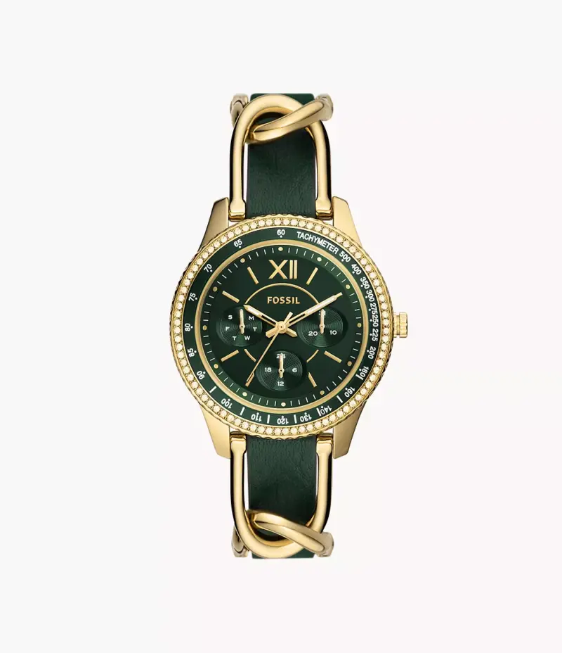 Fossil Stella Multifunction Green Eco Leather Watch (ES5243)