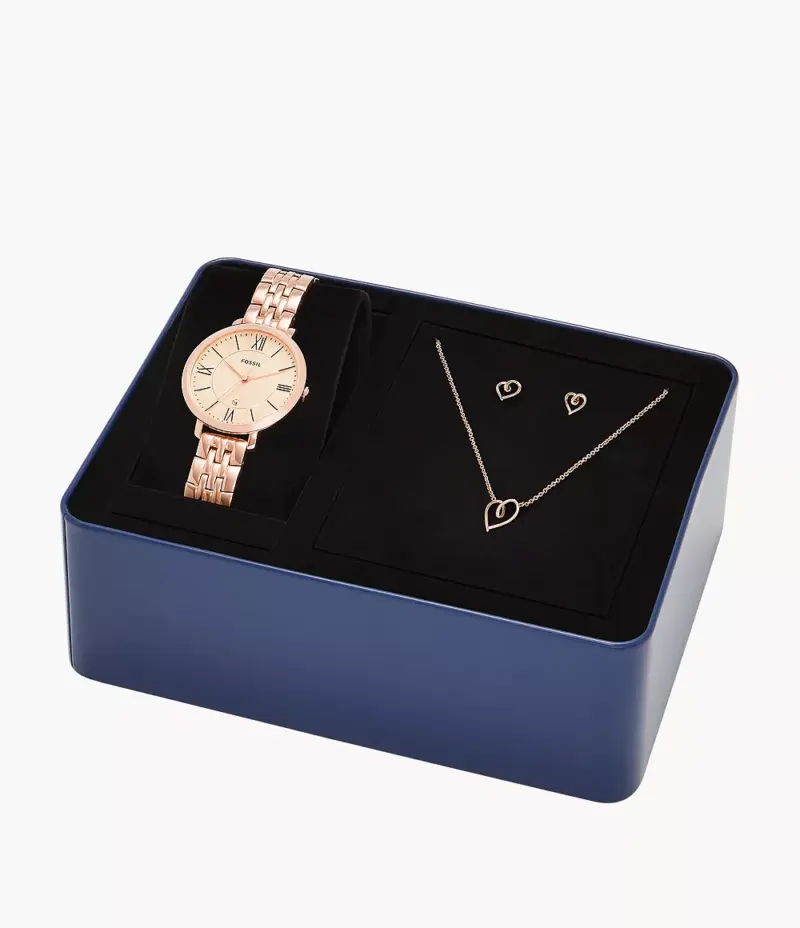 Fossil Jacqueline Rose Gold Watch & Bracelet Set (ES5252SET) - Image 6