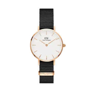 Daniel Wellington Women's classic petite cornwall Watch with black nylon Strap