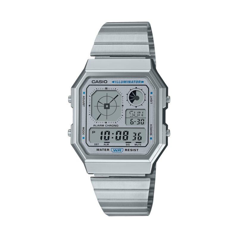 Casio Vintage Retro Future Edgy Collection - Silver (A130WE-7AEF) Unisex Watch_main