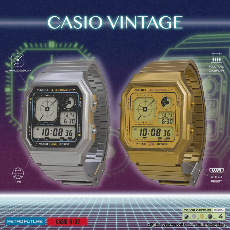 Casio Vintage Retro Future Edgy Collection - Full Gold (A130WEG-9AEF) Unisex Watch_3