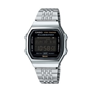 Casio Vintage Bluetooth® Smartphone Link - Silver - Built-in Accelerometer Senses Body Movements + Steps Counter (ABL-100WE-1BEF) Unisex Watch_main