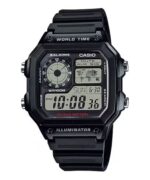 Casio Sport World Time Illuminator 5 Alarms - Future Classic Collection - Black (AE-1200WH-1AVDF) Men's Watch_main