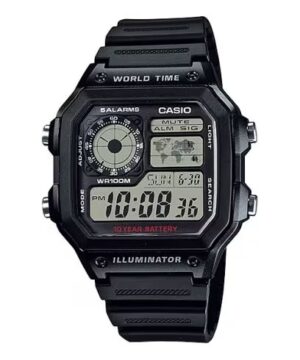 Casio Sport World Time Illuminator 5 Alarms - Future Classic Collection - Black (AE-1200WH-1AVDF) Men's Watch_main