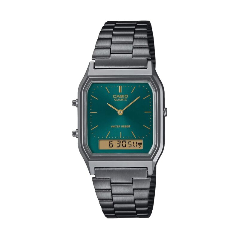 Casio Vintage Edgy Collection Gun Metal - Emerald Green (AQ-230EGG-3AEF) Unisex Watch_main
