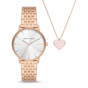 A|X Armani Exchange Women's Watch and Necklace Jewellery Set (AX7145SET) - Lola Collection