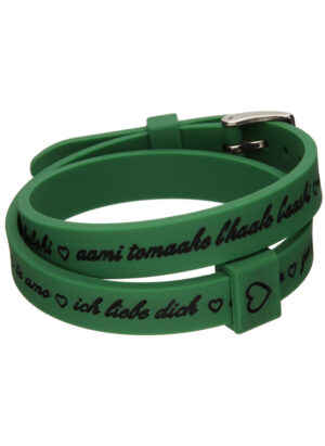 Il Mezzometro I Love You Silver Buckle Edition - Green - Bracciale In Silicone/silicone Bracelet (BM1704)  JEWELRY_main