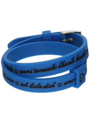 Il Mezzometro I Love You Silver Buckle Edition - Blue - Bracciale In Silicone/silicone Bracelet (BM1705)  JEWELRY_main