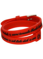 Il Mezzometro I Love You Silver Buckle Edition - Red - Bracciale In Silicone/silicone Bracelet (BM1709)  JEWELRY_main
