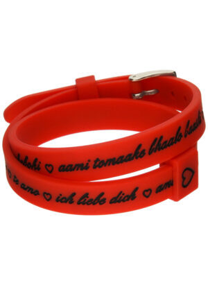 Il Mezzometro I Love You Silver Buckle Edition - Red - Bracciale In Silicone/silicone Bracelet (BM1709)  JEWELRY_main