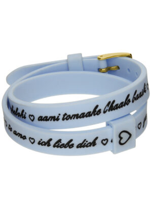 Il Mezzometro I Love You Gold Buckle Edition - Light Blue - Bracciale In Silicone/silicone Bracelet (BMG1706)  JEWELRY_main