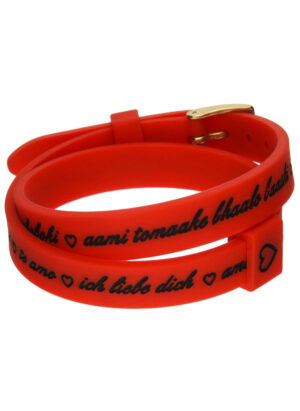Il Mezzometro I Love You Gold Buckle Edition - Red - Bracciale In Silicone/silicone Bracelet (BMG1709)  JEWELRY_main