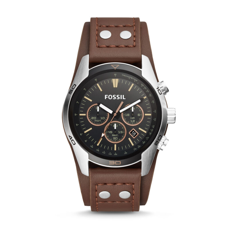 Fossil Coachman Chronograph Black Dial Brown Leather CH2891 Men's Watch