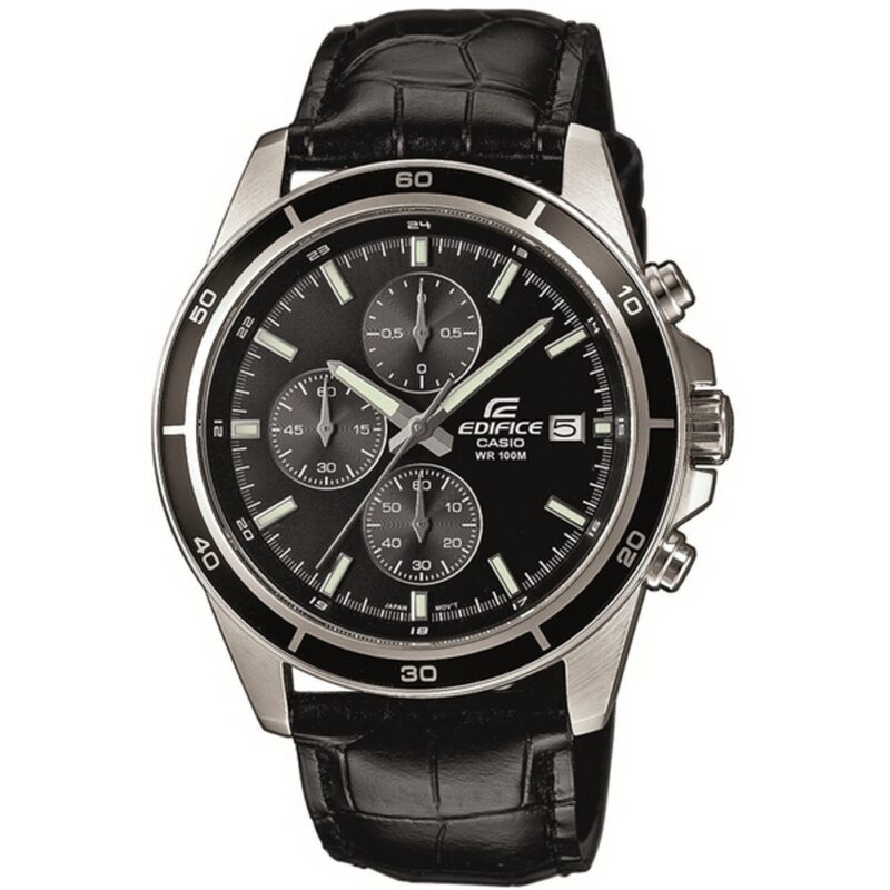 Casio Edifice Classic Chronograph Leather- All Black (EFR-526L-1AVUEF)  Watch_main