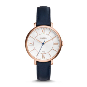 Fossil Jacqueline Silver Dial Navy Blue Leather ES3843 Women's Watch