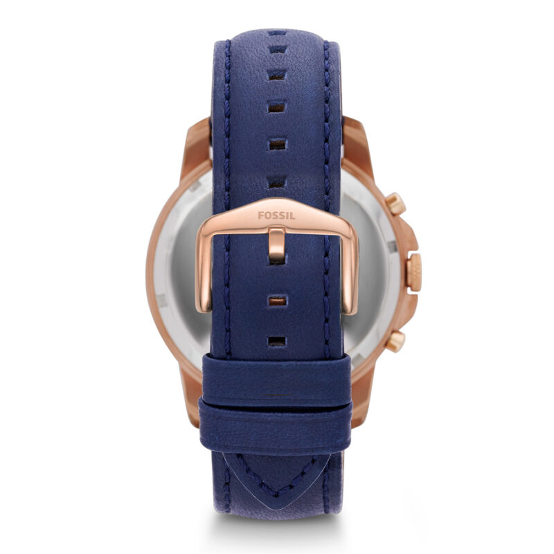 Fossil Grant Chronograph Blue Leather Strap FS4835 Men's Watch - Image 2
