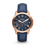 Fossil Grant Chronograph Blue Leather Strap FS4835 Men's Watch