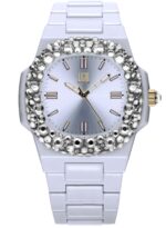 Light Time Velvet Nautilus - White Clear Strass (L512-BI-1) Women's Watch_main