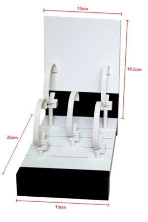 5 Watches Display 1 Level 15x16.5 + 6 Plastic Stands Lacquered Wood - Made In Italy (MI1210)  Watch_main