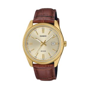 Casio Collection Date Gold. Leather - Champagne (MTP-1302PGL-9AVEF) Men's Watch_main