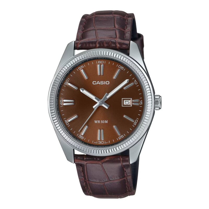 Casio Collection Date. Leather - Bronze (MTP-1302PL-5AVEF) Men's Watch_main
