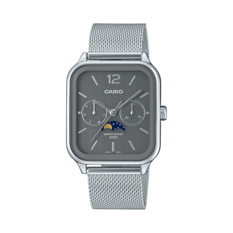 Casio Collection Moonphases - Grey Mesh (MTP-M305M-8AVER) Men's Watch_main