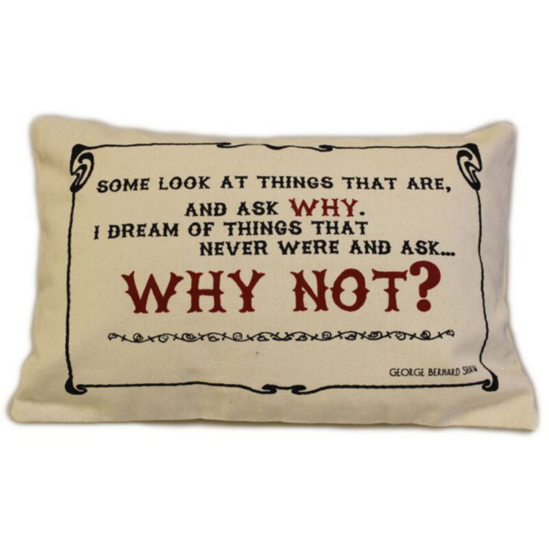 Cuscini Letterari - Copricuscino In Juta Lavata / Cotton Pillow Case  Why Not - Size 38x25cm (SLEEP-C-05)  FASHION ACCESSORIES_main
