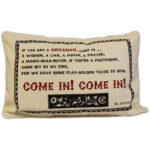 Cuscini Letterari - Copricuscino In Juta Lavata / Cotton Pillow Case  Come In! - Size 38x25cm (SLEEP-C-08)  FASHION ACCESSORIES_main