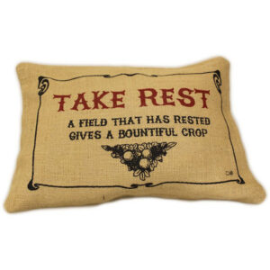 Cuscini Letterari - Copricuscino In Juta Lavata / Juta Washed Pillow Case Take Rest - Size 38x25cm (SLEEP-J-01)  FASHION ACCESSORIES_main