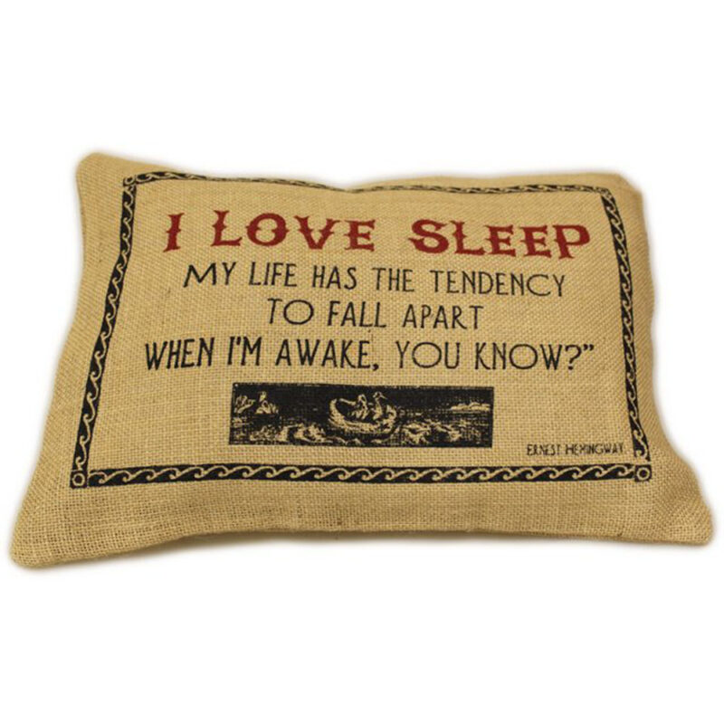 Cuscini Letterari - Copricuscino In Juta Lavata / Juta Washed Pillow Case Love Sleep - Size 38x25cm (SLEEP-J-06)  FASHION ACCESSORIES_main
