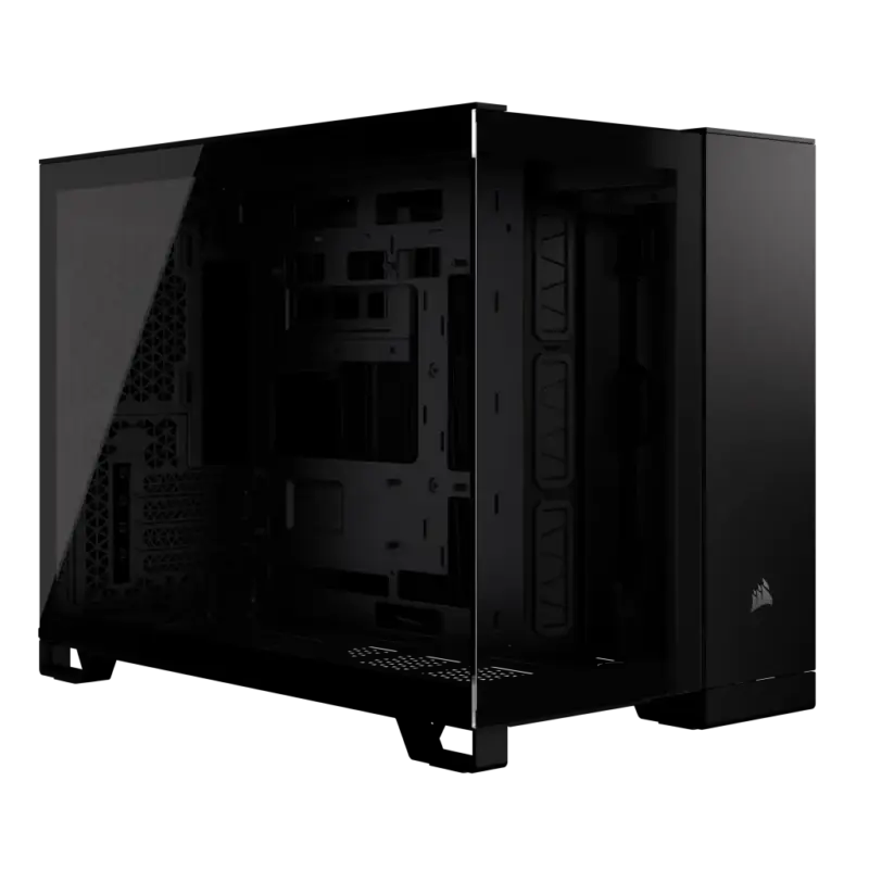2500D Airflow Black Mid-Tower Dual Chamber PC Case; 2x 3.5'' |  2x 2.5'' Drive Bays; Up to 360mm Radiator compatible (CC-9011263-WW)