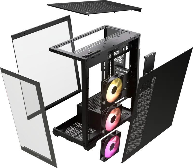 3500X RGB Mid-Tower Black PC Case; 2x 3.5'' |  2x 2.5'' Drive Bays; Up to 360mm Radiator compatible; 3x 120mm fan incl (CC-9011278-WW)