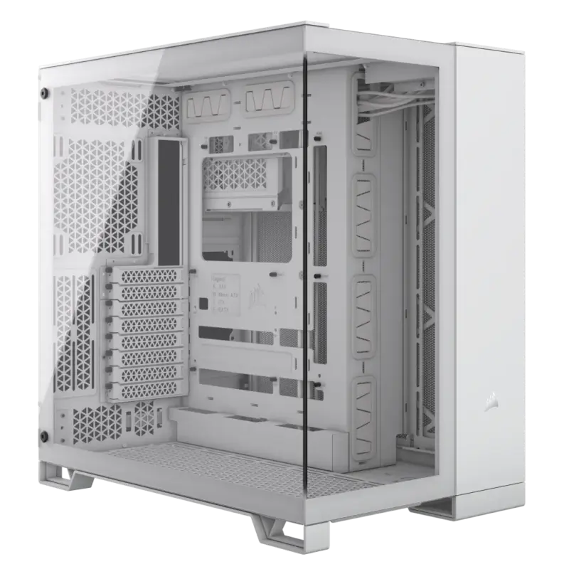 6500X Mid-Tower White Dual Chamber PC Case; 2x 3.5'' |  2x 2.5'' Drive Bays; Up to 360mm Radiator compatible; Supports BTF (CC-9011258-WW) - Image 2