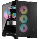 6500D Airflow Black Tempered Glass Mid-Tower; 2x 3.5'' |  2x 2.5'' Drive Bays; Up to 360mm Radiator compatible (CC-9011259-WW)