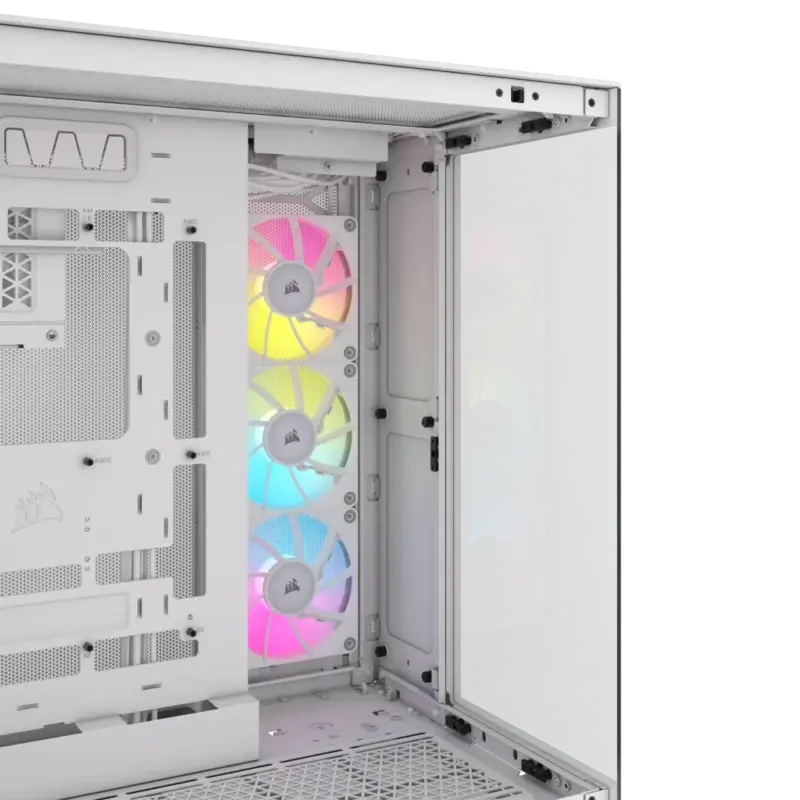 6500X RGB Mid-Tower White Dual Chamber PC Case; 2x 3.5'' |  2x 2.5'' Drive Bays; 360mm Radiator compatible; 3x 120mm fan incl (CC-9011270-WW) - Image 2