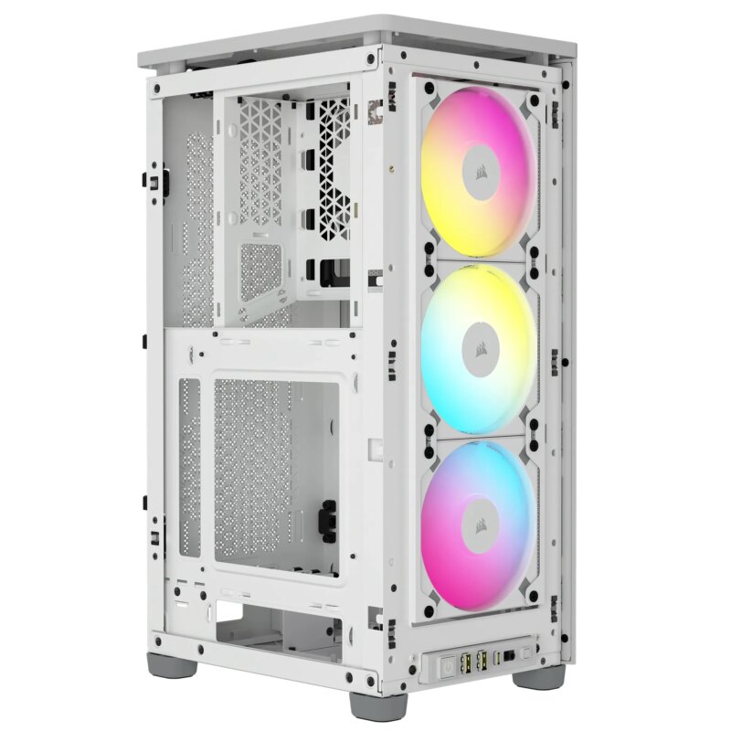 iCUE 2000D RGB AIRFLOW White Mini-ITX PC Case; 3x 2.5'' Drive Bays; Up to 360mm Radiator compatible; 2x 120mm fan incl (CC-9011247-WW) - Image 4