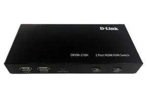 2-Port HDMI KVM switch ; 2x HDMI ports; 2x USB Type-B ports; Switching buttons on front panel; HDMI 2.0 HDCP 2.2; 2xHDMI cbl inc (DKVM-210H)
