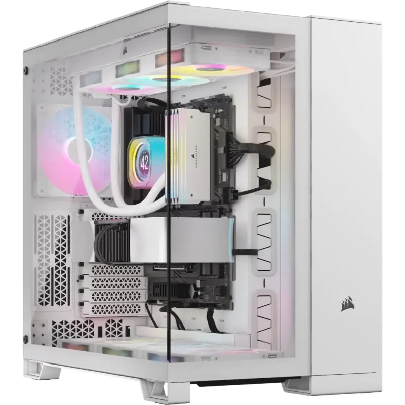 6500X Mid-Tower White Dual Chamber PC Case; 2x 3.5'' |  2x 2.5'' Drive Bays; Up to 360mm Radiator compatible; Supports BTF (CC-9011258-WW) - Image 7