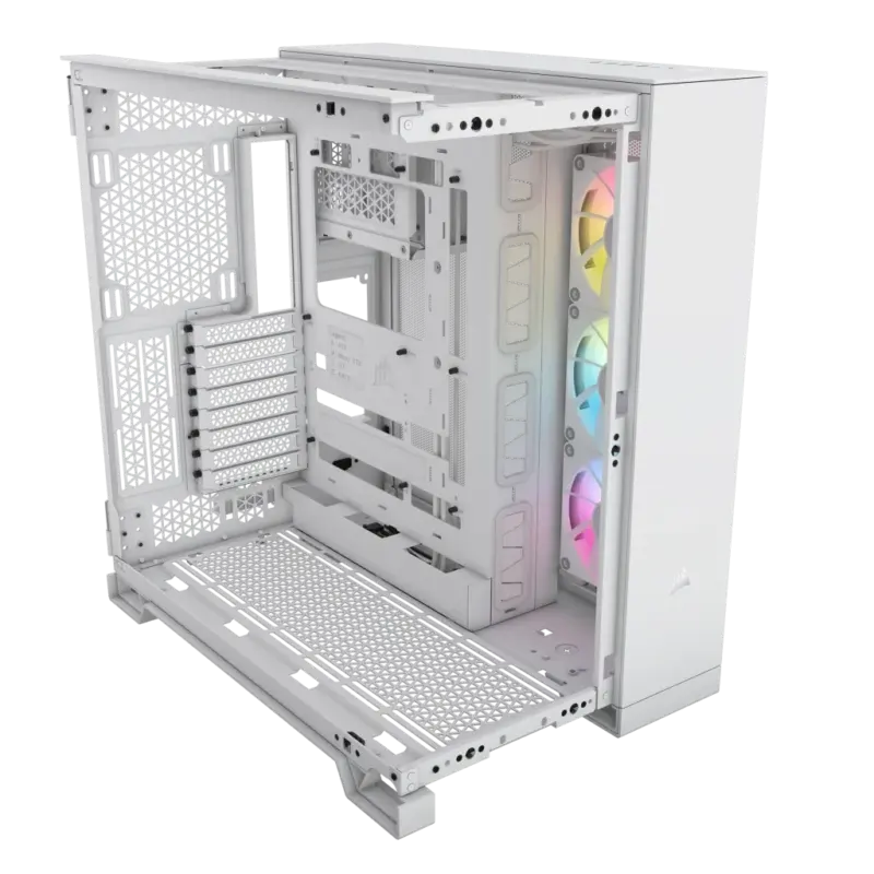 6500X RGB Mid-Tower White Dual Chamber PC Case; 2x 3.5'' |  2x 2.5'' Drive Bays; 360mm Radiator compatible; 3x 120mm fan incl (CC-9011270-WW) - Image 7