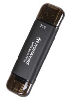 TRANSCEND 2 TB ESD310C USB3.2 TYPE A & C (USB 10Gbps) OTG COMPACT PORTABLE SSD  - Read 1050MB/s Write 950 MB/s - Black (TS2TESD310C)