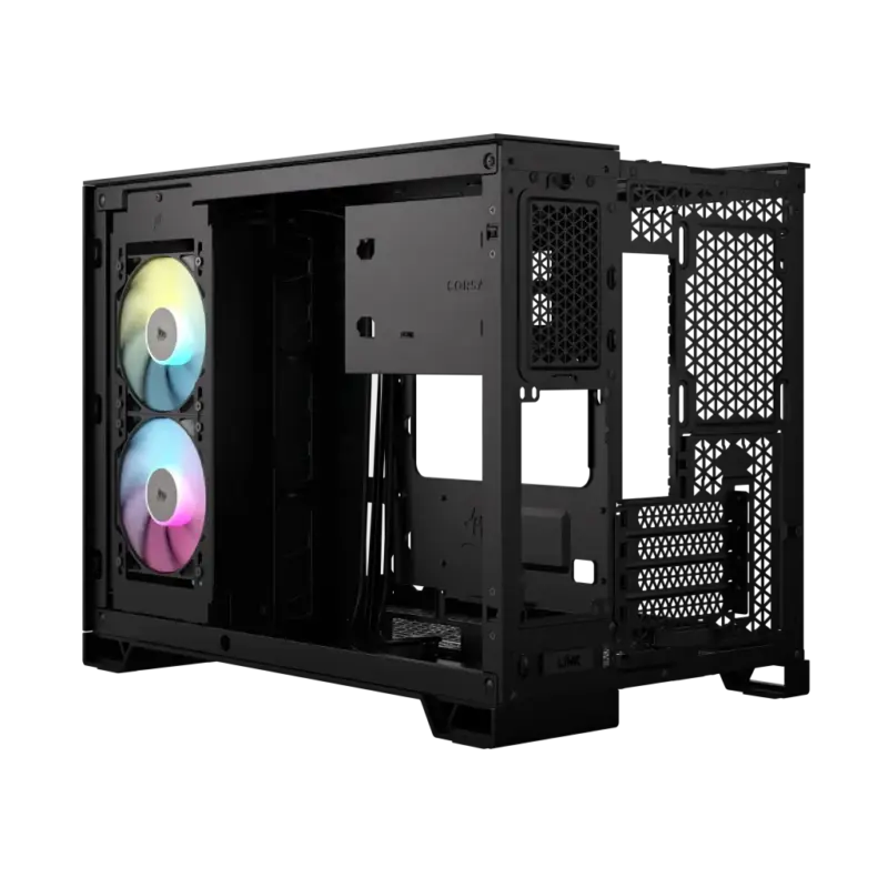 2500X RGB Micro ATX Black Dual Chamber PC Case; 2x 3.5'' |  2x 2.5'' Drive Bays; Up to 360mm Radiator; 2x 120mm fan incl (CC-9011267-WW) - Image 8