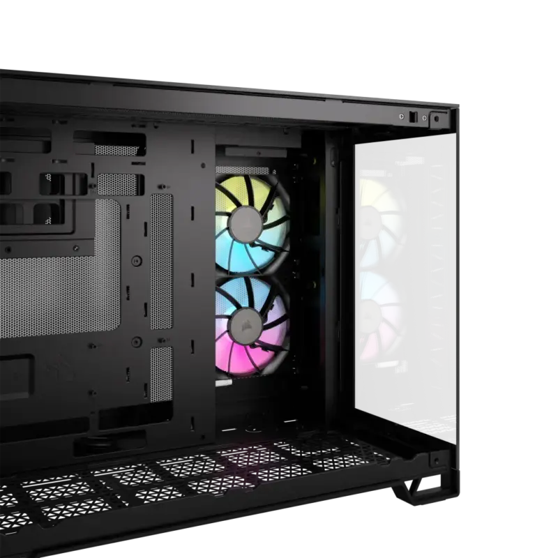 2500X RGB Micro ATX Black Dual Chamber PC Case; 2x 3.5'' |  2x 2.5'' Drive Bays; Up to 360mm Radiator; 2x 120mm fan incl (CC-9011267-WW) - Image 9