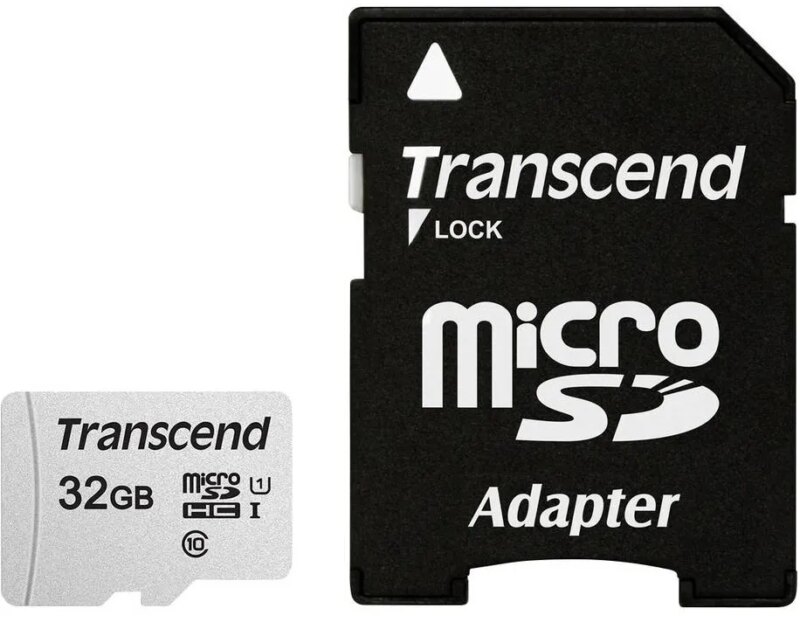 TRANSCEND 300S 32GB MICRO SD UHS-1 U1 CLASS10 - READ 95MB/S - WRITE 45MB/S WITH ADAPTOR -TLC (TS32GUSD300S-A)