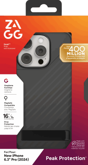 ZAGG Cases Denali Snap KS Apple iP16 Pro  Black (702315252)