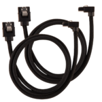 Corsair Premium Sleeved SATA Data Cable Set with 90° Connectors; Black; 60cm (CC-8900282)