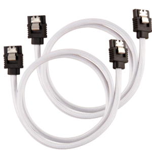 Corsair Premium Sleeved SATA Data Cable Set with Straight Connectors; White; 60cm (CC-8900253)