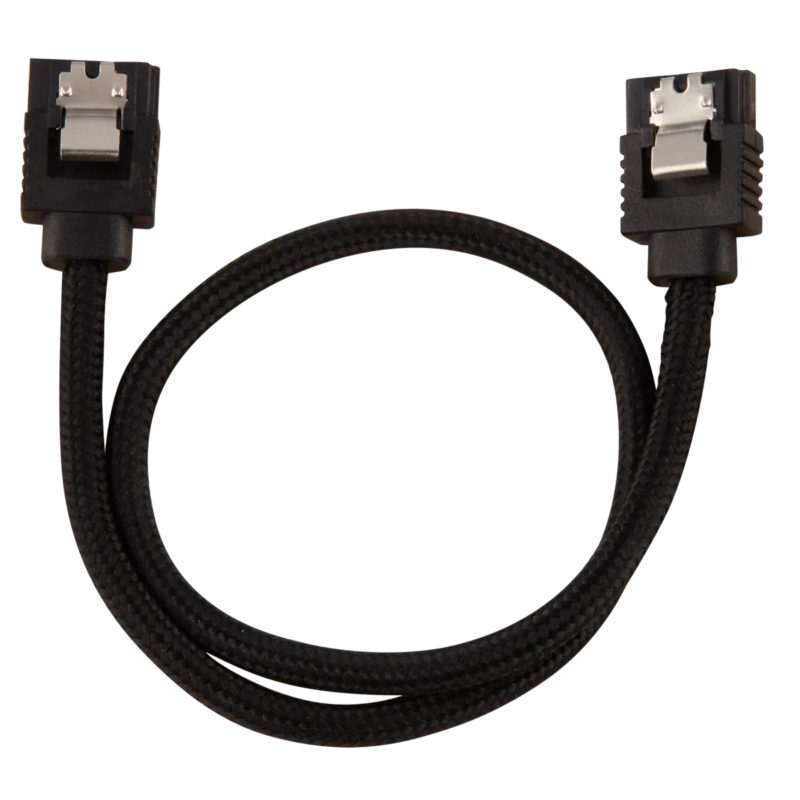 Corsair Premium Sleeved SATA Data Cable Set with Straight Connectors; Black; 30cm (CC-8900248)