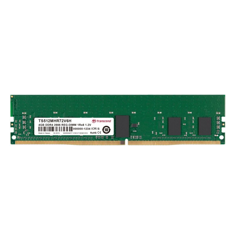 TRANSCEND 4GB DDR4-2666 REG-DIMM CL19 1Rx8 512Mx8 (TS512MHR72V6H) - Image 3