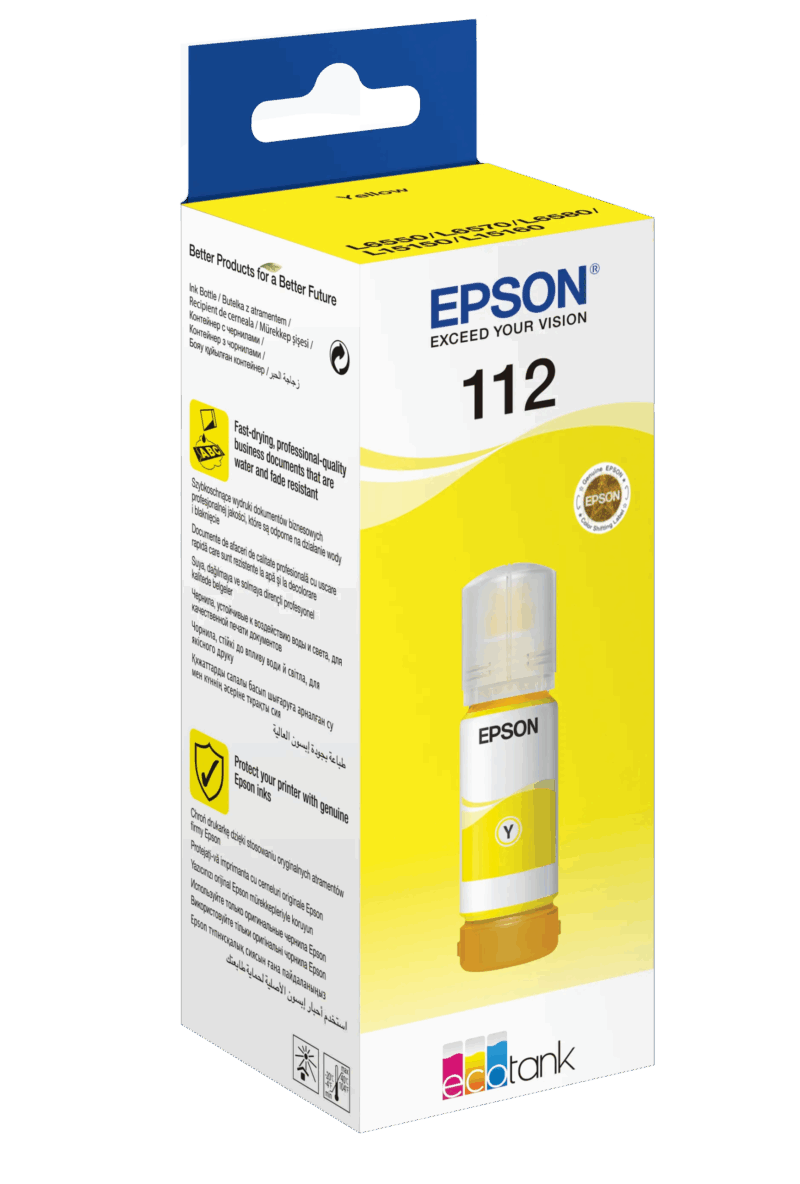 Epson 112 EcoTank Pigment Yellow ink bottle (70 ml) (C13T06C44A) - Image 2